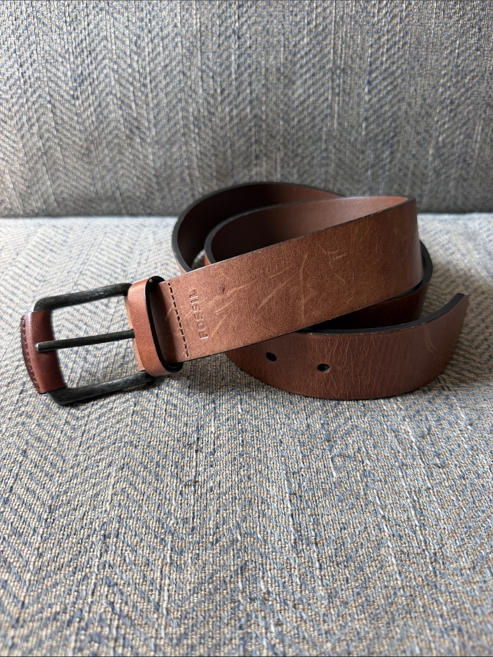 Fossil Carson Men’s Dark Brown Leather Belt Size: 34